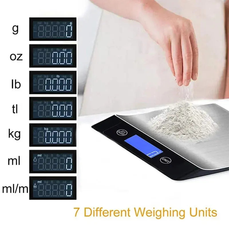 Balance cuisine numérique avec écran LCD lisible pour lecture facile – GRAAM