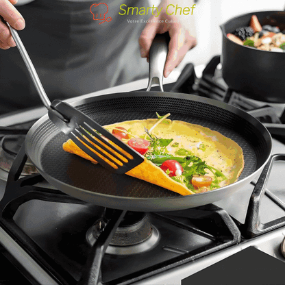 Poele Inox 28 CM | Poele à induction crêpes et pancakes | AURAPAN™ Smarty Chef
