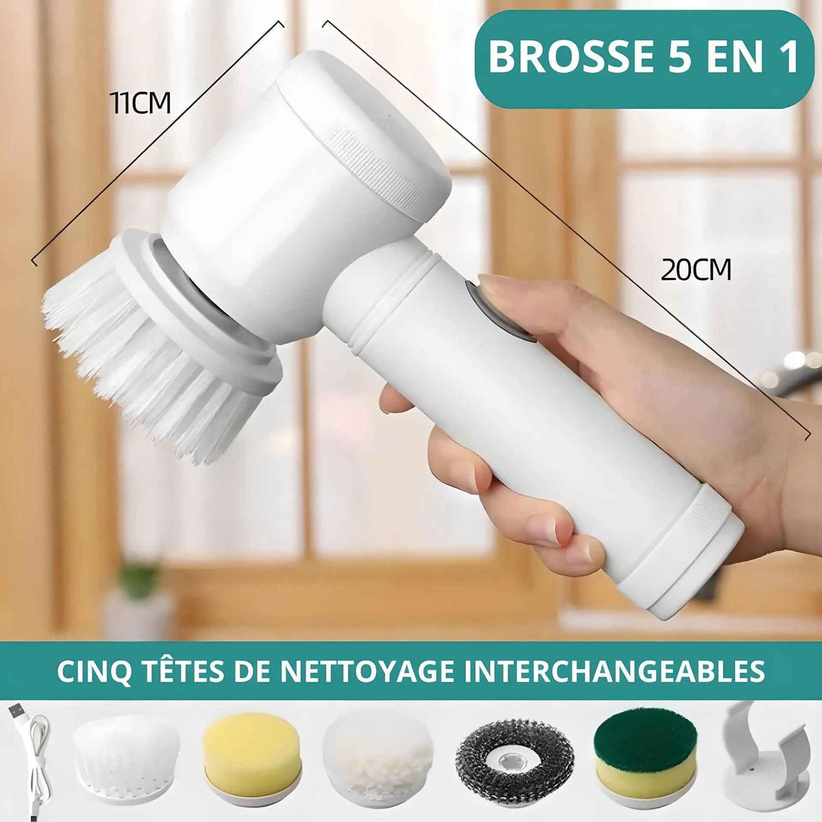 Brosse de Nettoyage Électrique 5 en 1 Rechargeable Portative | MagicBross™ (🎁 LIVRAISON GRATUITE)