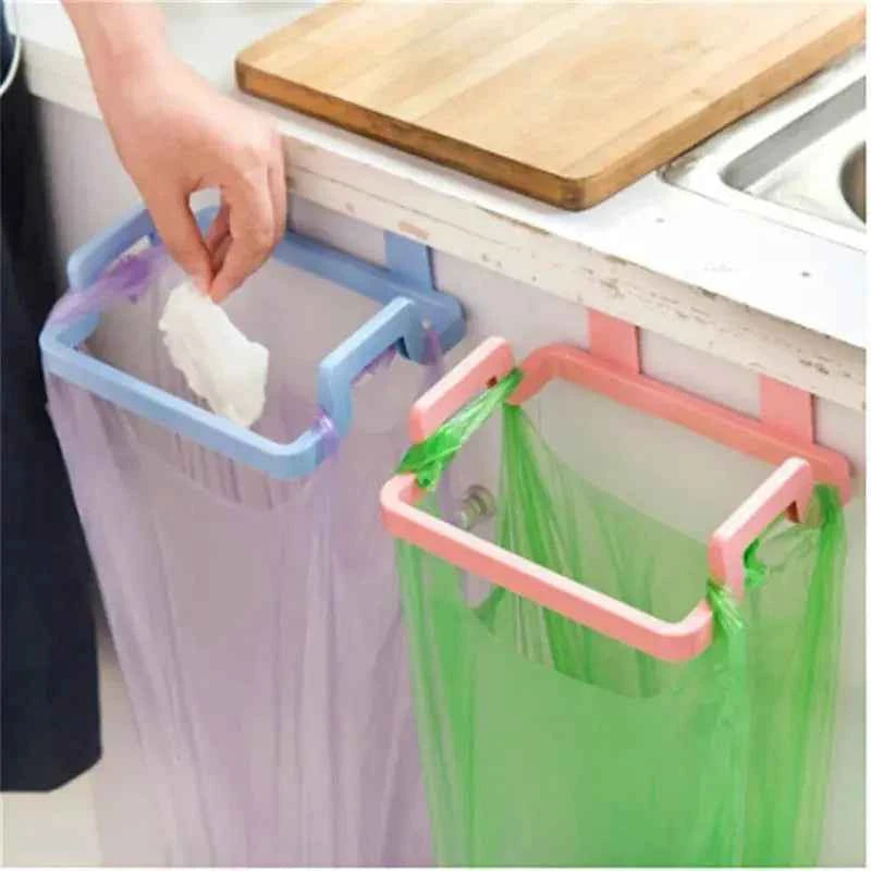 Hanging Trash Rubbish Bag Holder Garbage Rack Cupboard Cabinet Storage Rag Hanger Trash Can Bin Kitchen Accessories Gadget