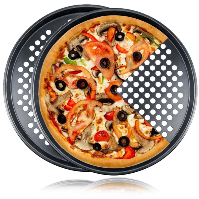 Plaque à pizza perforée acier carbone, vue 5