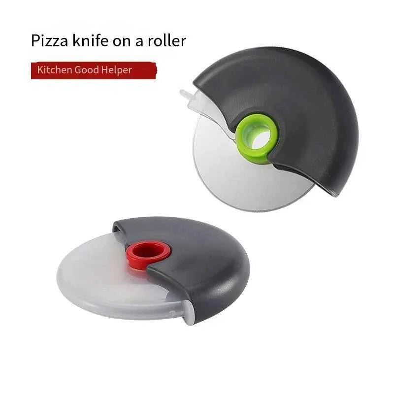 Roulette à pizza inox avec couvercle | Coupe-pizza 4 pouces