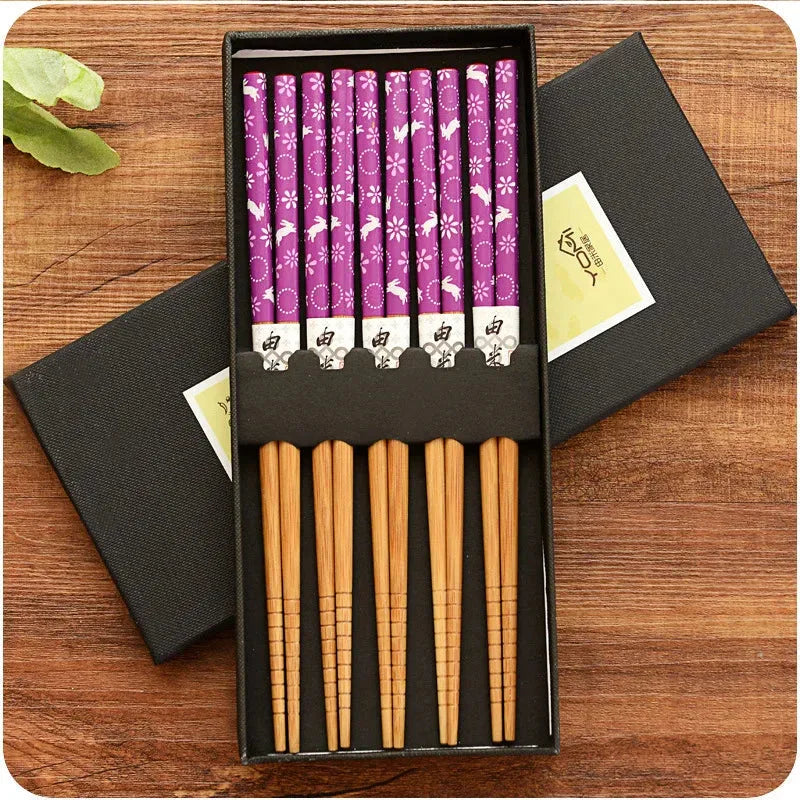Baguette Chinoise BAMBOOZEN™ | 5 Paires Antidérapantes Élégantes Smarty Chef