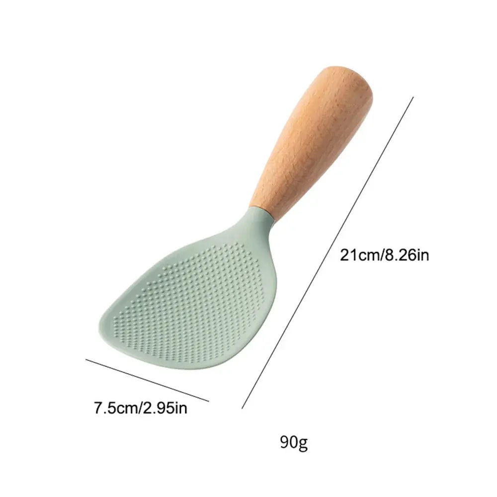 1Pcs Silicone Spoon Non-stick Cooking Spoon Anti-scalding Pot Rice High-temperature-resistant Spoon Durable Kitchen Gadgets Smarty Chef