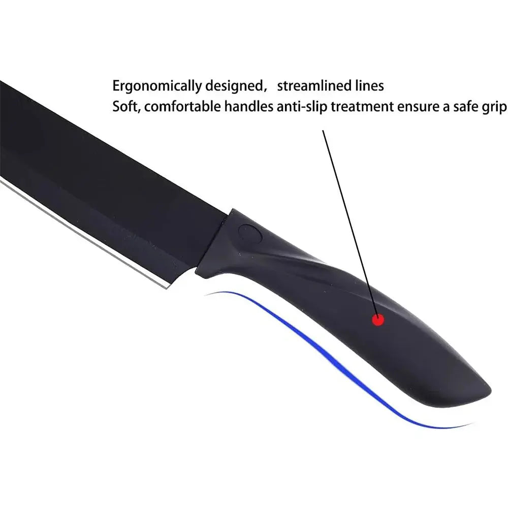 Kitchen knife a set of 7 pieces, black stainless steel knife, knife sharpener, a professional chef knife set, is yakeli stents Smarty Chef