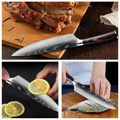 Couteaux Damas MASTERDAMAS™ | Ensemble couteaux laser damas Smarty Chef