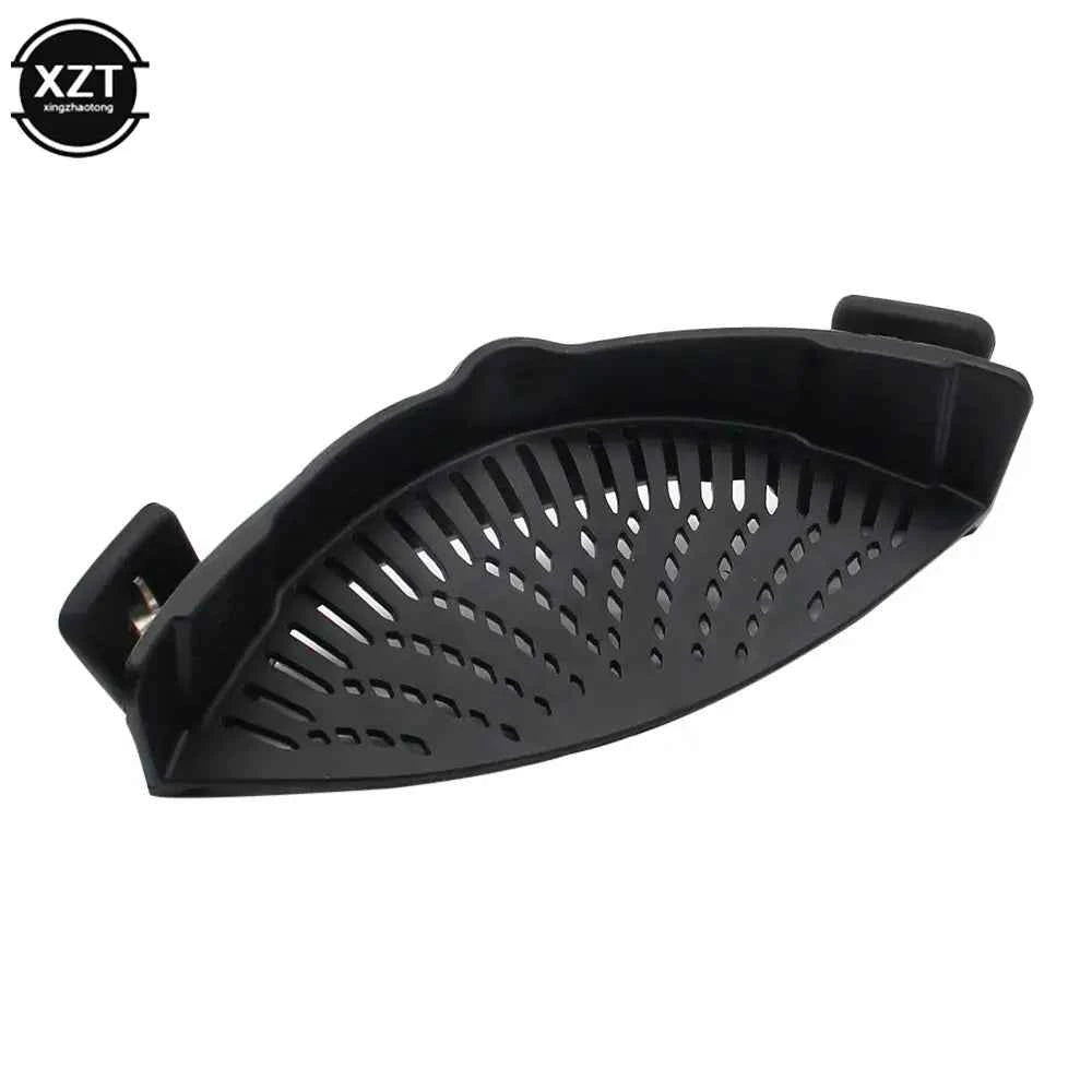 Kitchen Strainer Clip Pan Silicone Drain Rack Bowl Funnel Rice Pasta Vegetable Washing Colander Draining Excess Liquid Univers