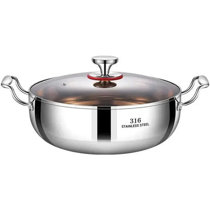 316 Stainless Steel Hot Pot Pan Thick Soup Steamer Large Capacity Induction Cooker Stove Universal - Smarty Chef