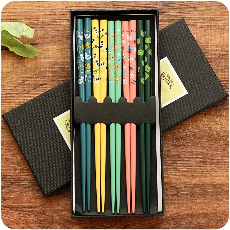 Baguette Chinoise BAMBOOZEN™ | 5 Paires Antidérapantes Élégantes Smarty Chef