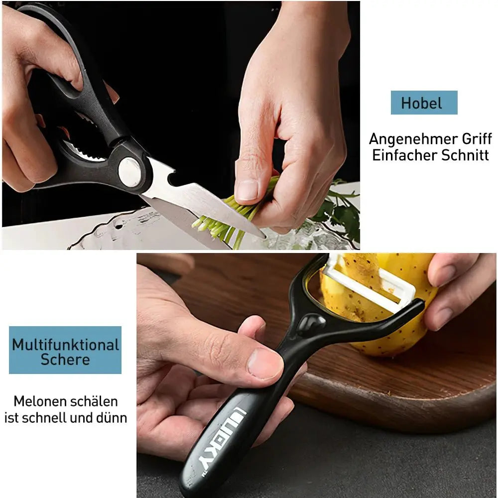 Couteau Cuisine BLADEX™ | Ensemble 6 accessoires cuisine Smarty Chef