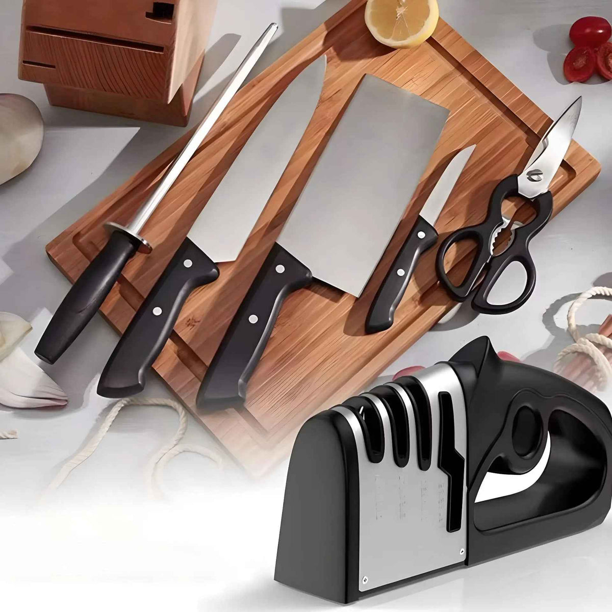 AFFUTEUR COUTEAU | SHARPCUT™ 4 EN 1 | COUTEAUX, CISEAUX ET HACHES