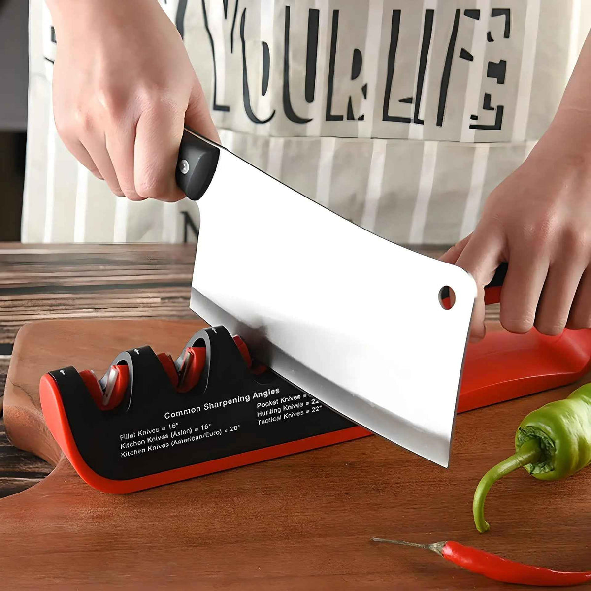 Aiguiseur Couteau | PRO-SHARPENER™ 4-EN-1 Professionnel + Porte-Couteaux En Bonus 🎁