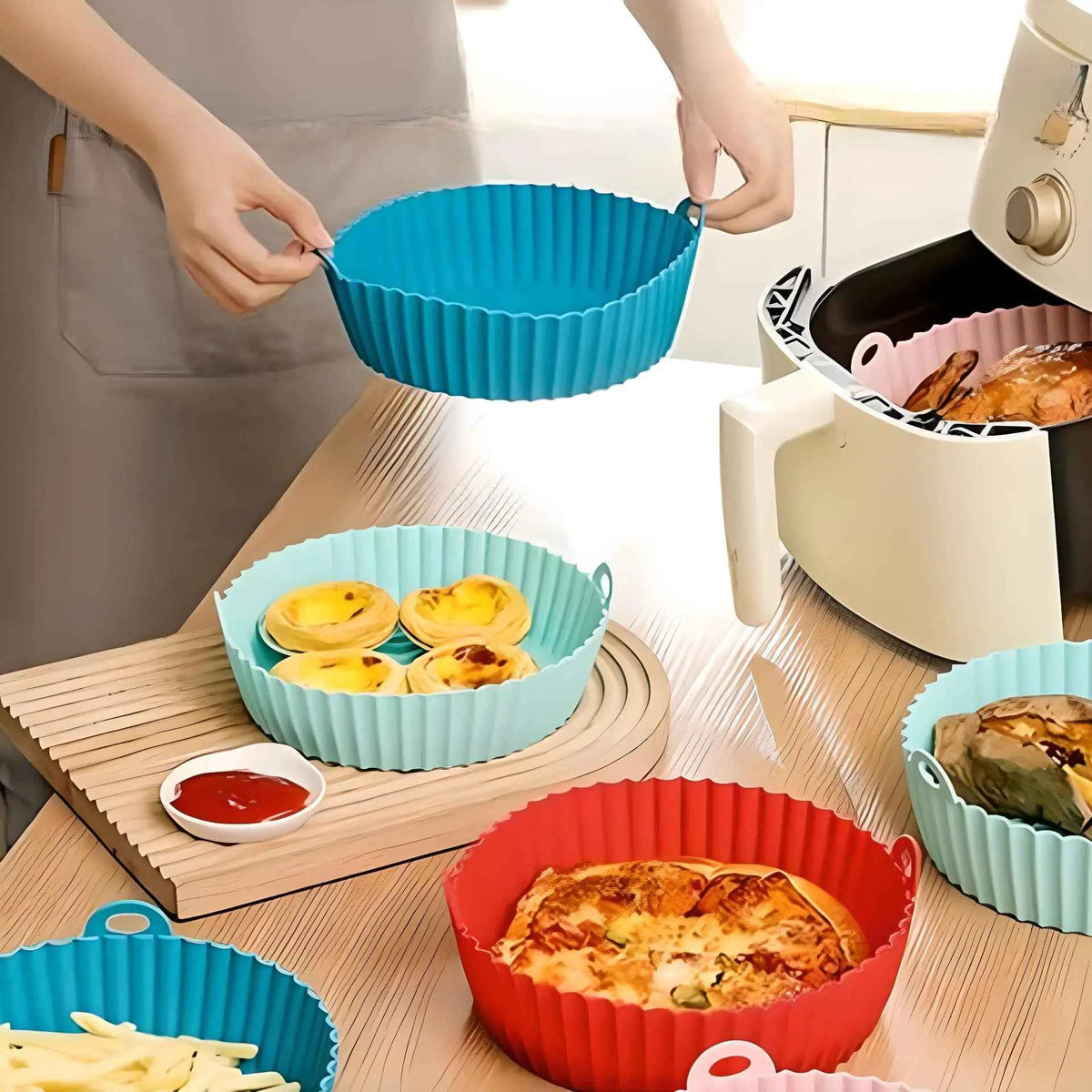 AIRFRYER PANIER SILICONE RÉUTILISABLE | CLEANFRYER™ MOULE SILICONE AIR FRYER