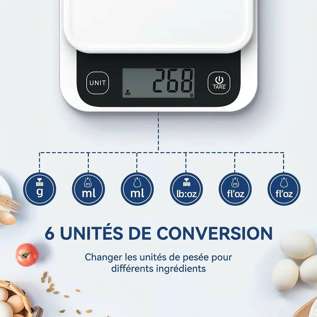 Balance Electronique Inteligente  5kg/1g | CaloriX™ Smarty Chef