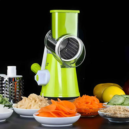 Mandoline Cuisine Rotative  3 EN 1  | MASTERSLICER™ | Mandoline Rotative Verte