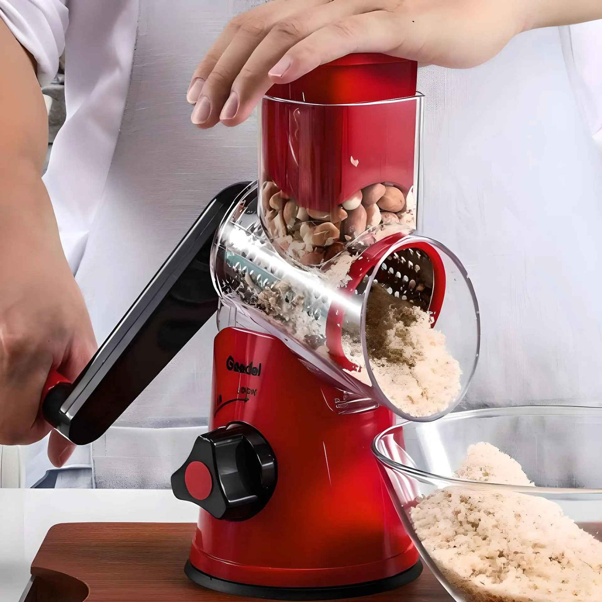 Mandoline Cuisine | MASTERSLICER™ | Rotative Rouge 3 EN 1