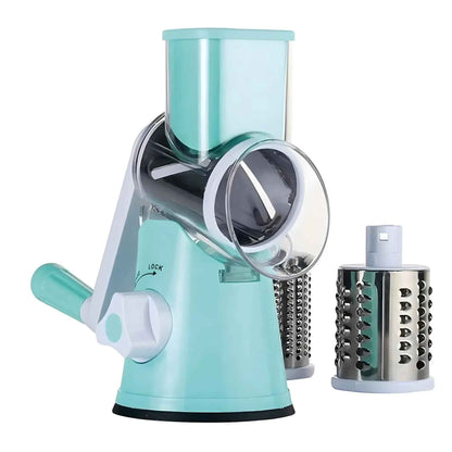 Mandoline Cuisine Rotative  3 EN 1  | MASTERSLICER™ Bleue