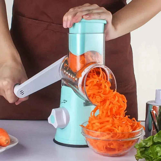 Mandoline Cuisine Rotative  3 EN 1  | MASTERSLICER™ Bleue
