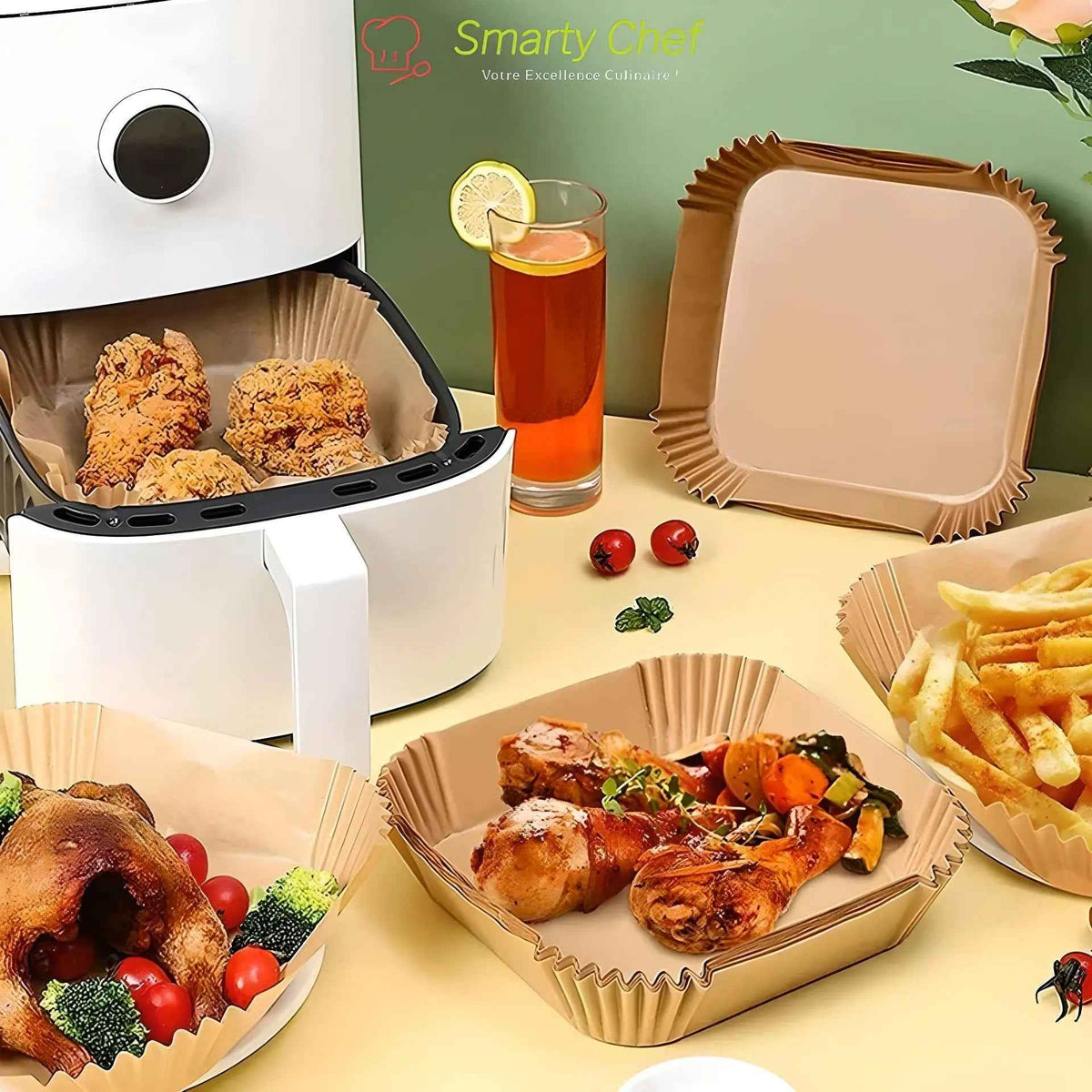 PAPIER SULFURISÉ  AIRFRYER | FRYLISSE™ PAPIER CUISSON AIRFRYER