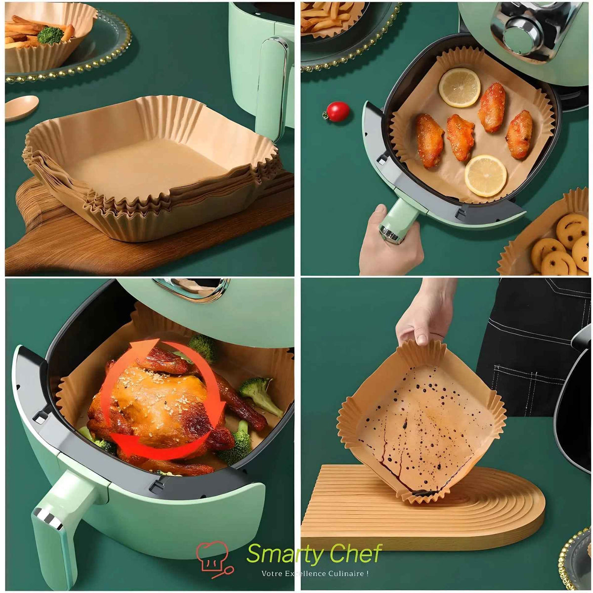 PAPIER SULFURISÉ  AIRFRYER | FRYLISSE™ PAPIER CUISSON AIRFRYER