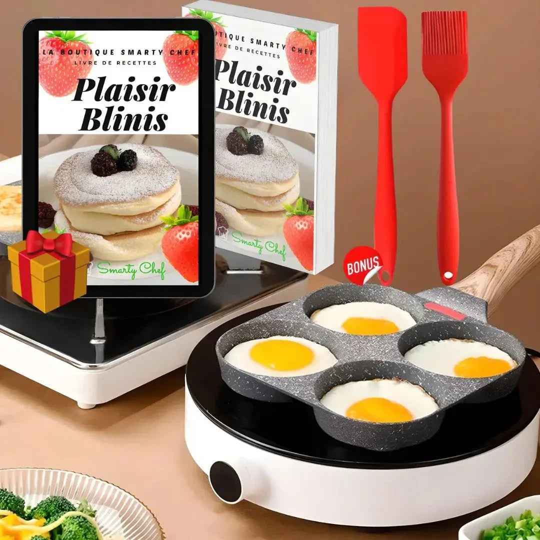 POELE A PANCAKE | QUATTROFRY™ NOIRE | À REVËTEMENT ANTIADHÉSIF