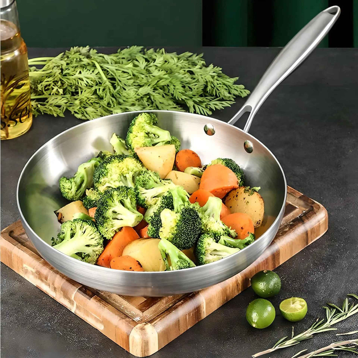 POELE INOX | POLYVALENTE 28CM | PERFCLAD™