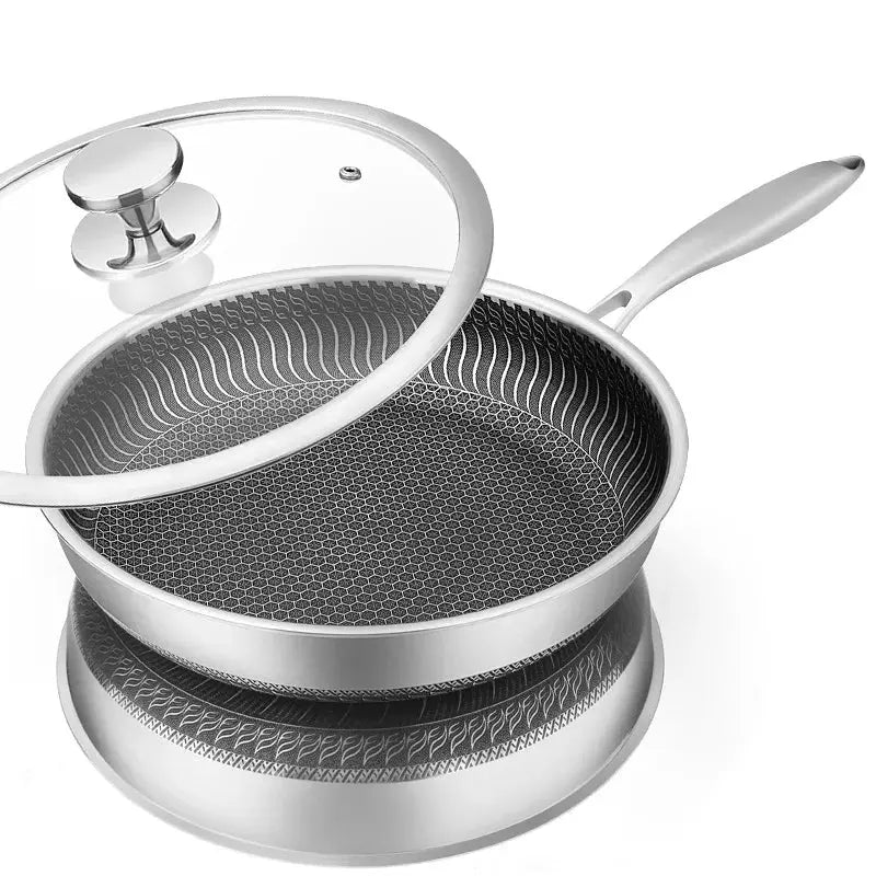 poêle inox avec couvercle premium chef