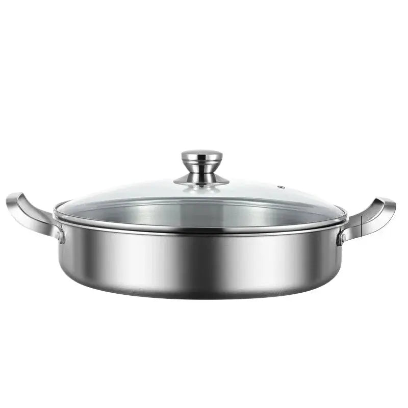 poêle inox avec couvercle trempe durasteel