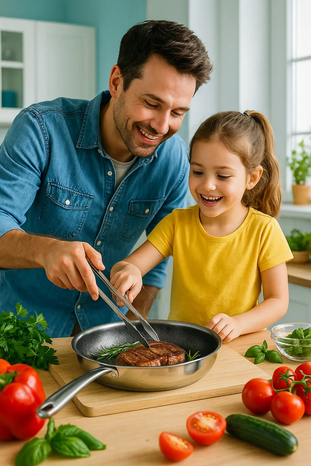Poêle Inox Induction Pro manche amovible compatible four jusqu'à 483°C