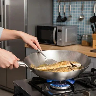 Poêle Wok Authentique compatible plaque à gaz sans entretien anti-corrosion