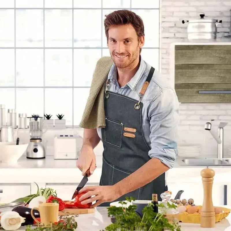 Tablier Cuisine Homme KITCHWEAR™ | Tablier imperméable Couleur Kaki