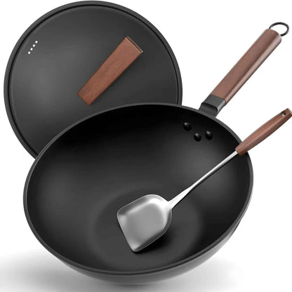 WOK  |  KUROKO™ EN ACIER CARBONE NOIR PRÉ-ASSAISONNÉ