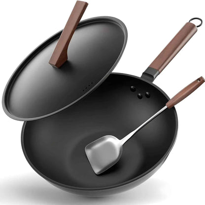 WOK  |  KUROKO™ EN ACIER CARBONE NOIR PRÉ-ASSAISONNÉ